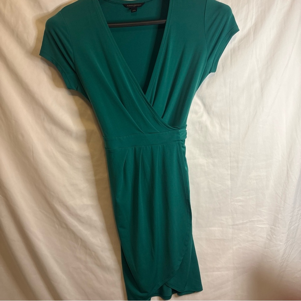 Banana Republic Emerald Wrap Mini Dress